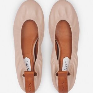 Lanvin leather ballerina flats 39 - dark beige -  WORN ONCE 8 8.5 nude